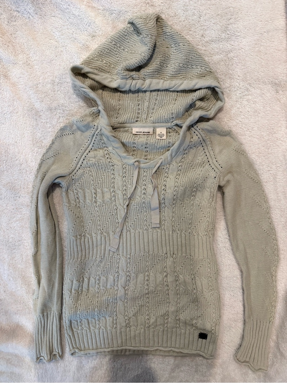 DKNY Jeans Knit Hooded Sweater - Women